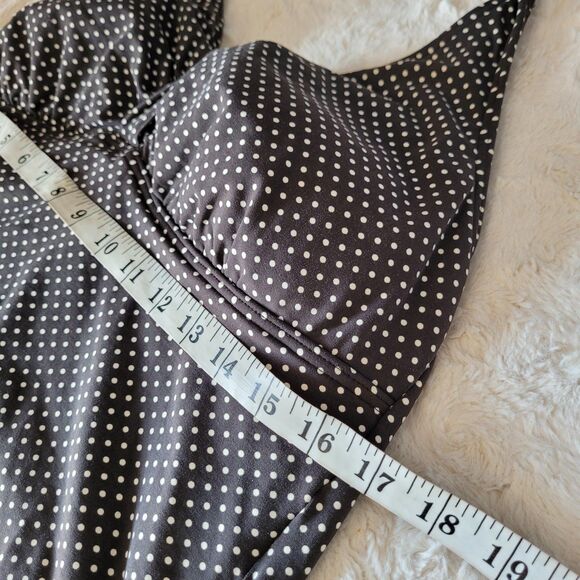 Lands End Swim Tankini Size 16D Green Polka Dot Boho Beach - Picture 8 of 8